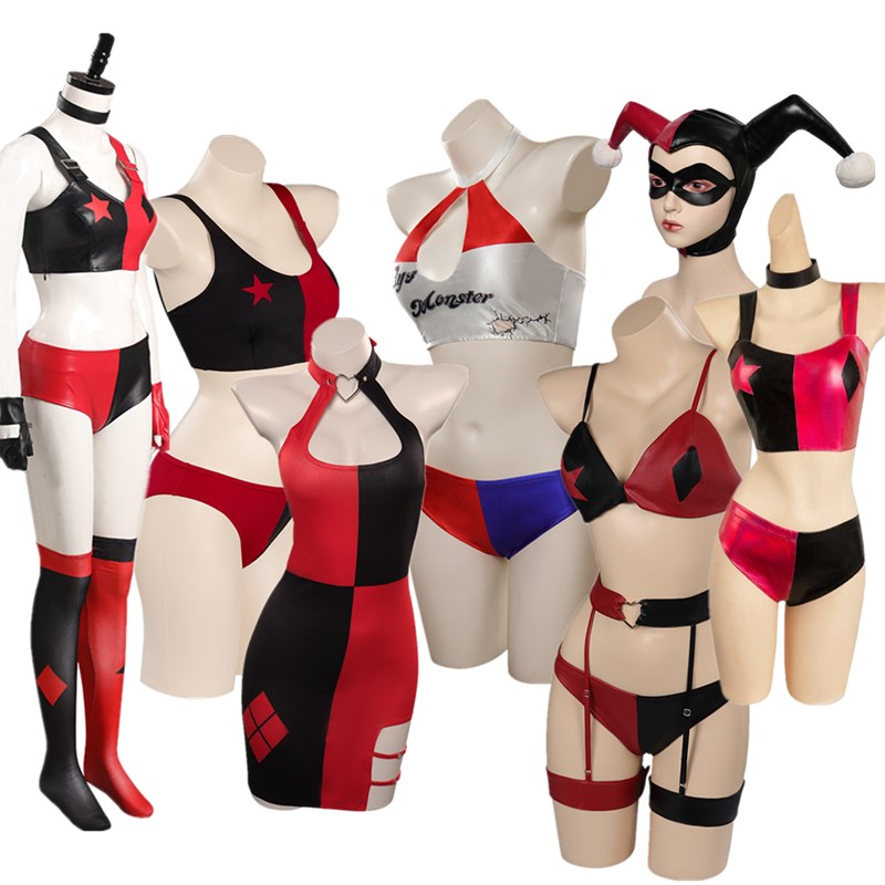 Anime Harley Quinn Cosplay - Quinzel Cosplay Costume Adult Women Jumpsuit