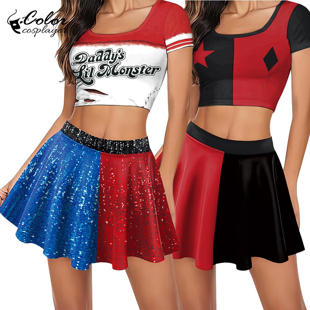 Anime Harley Quinn Cosplay - Color Cosplayer Movie Clown Women Suit