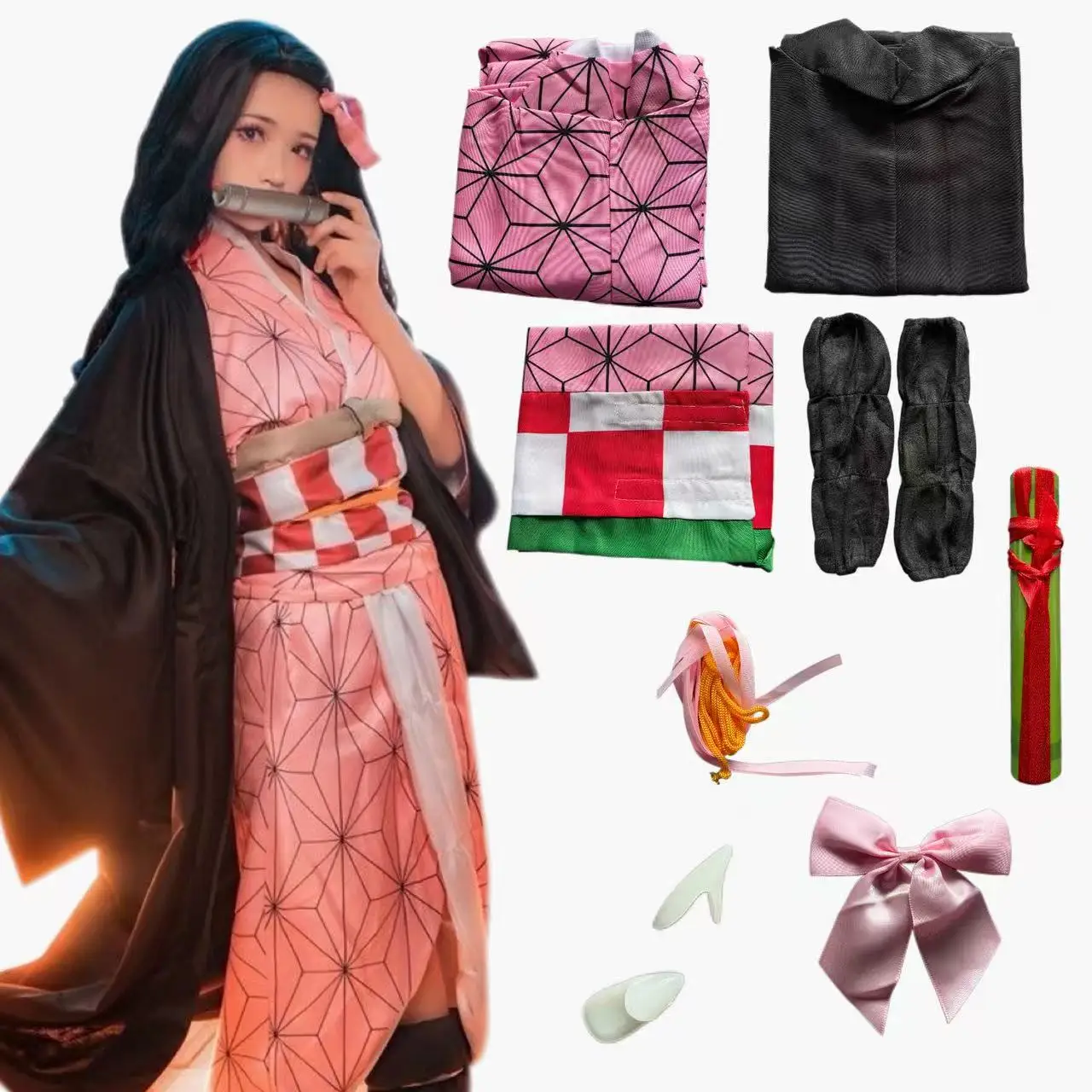 Anime  Kamado Nezuko Cosplay C - đánh giá và giá Anime Cosplay Nezuko