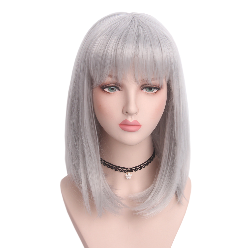 Silver Grey Short Bob Syntheti - đánh giá và giá Anime Cosplay Easy