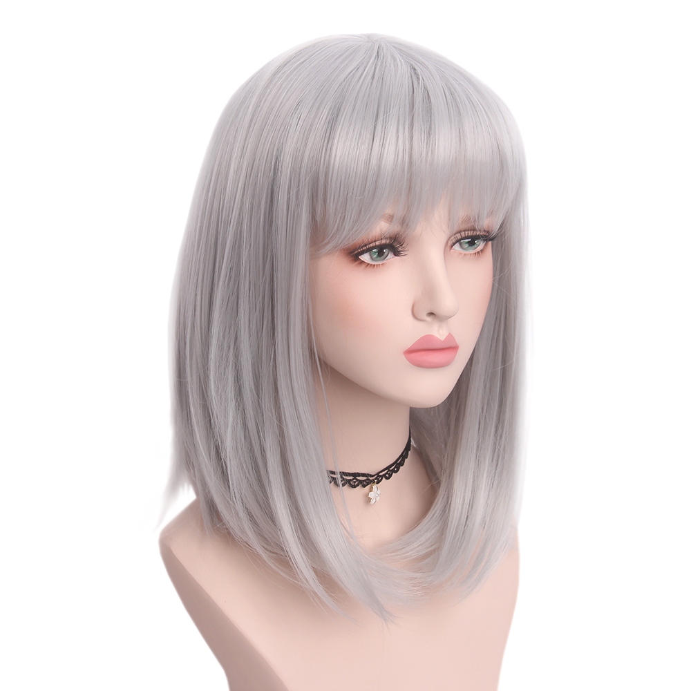 Silver Grey Short Bob Syntheti - đánh giá và giá Anime Cosplay Easy