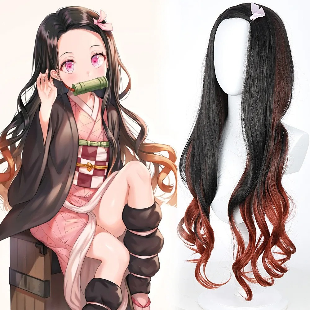 Black Dark Red Gradient Color  - đánh giá và giá Anime Cosplay Nezuko